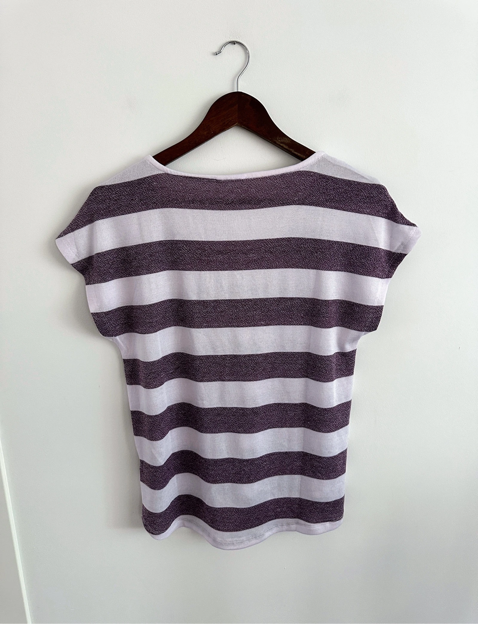 T-shirt rayé lilas et blanc / T-shirt marin Infinity Woman M – photo 4